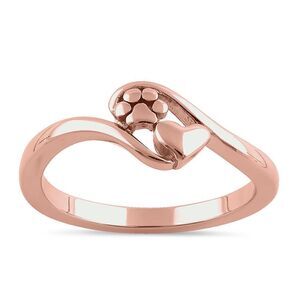 Rose Gold Vermeil Paw & Heart Ring New